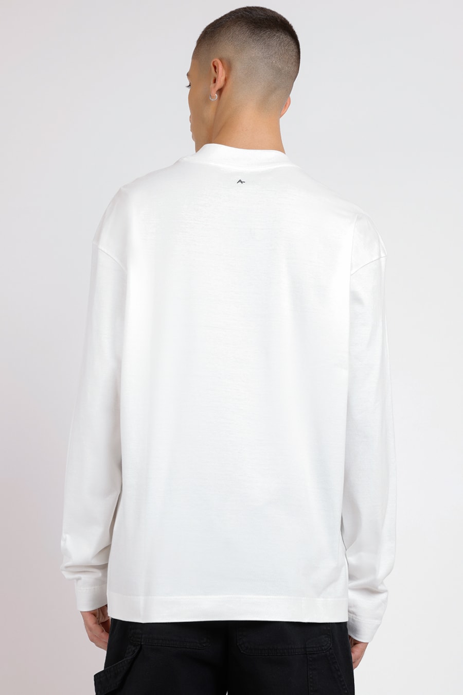 Camiseta Manga Longa em Malhão Oversized Off White — foto 2 de 2