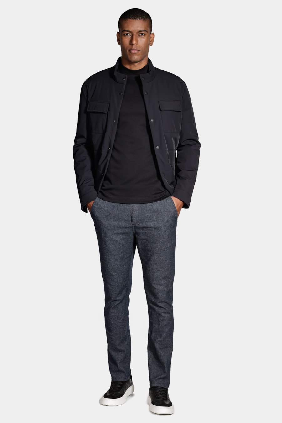 Camiseta Manga Longa Gola Alta Hermes Preto — foto 2 de 5