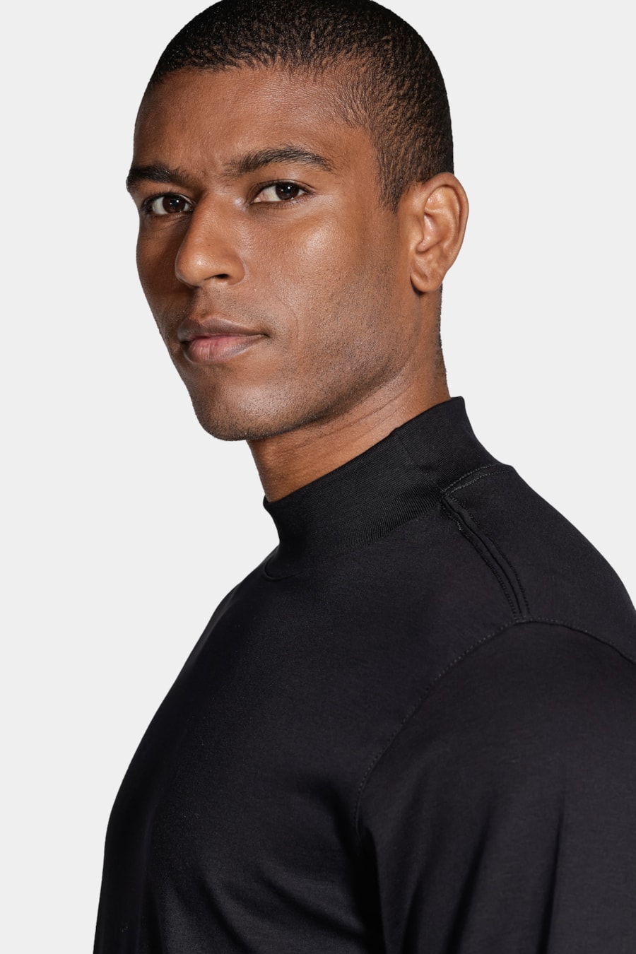 Camiseta Manga Longa Gola Alta Hermes Preto — foto 3 de 5