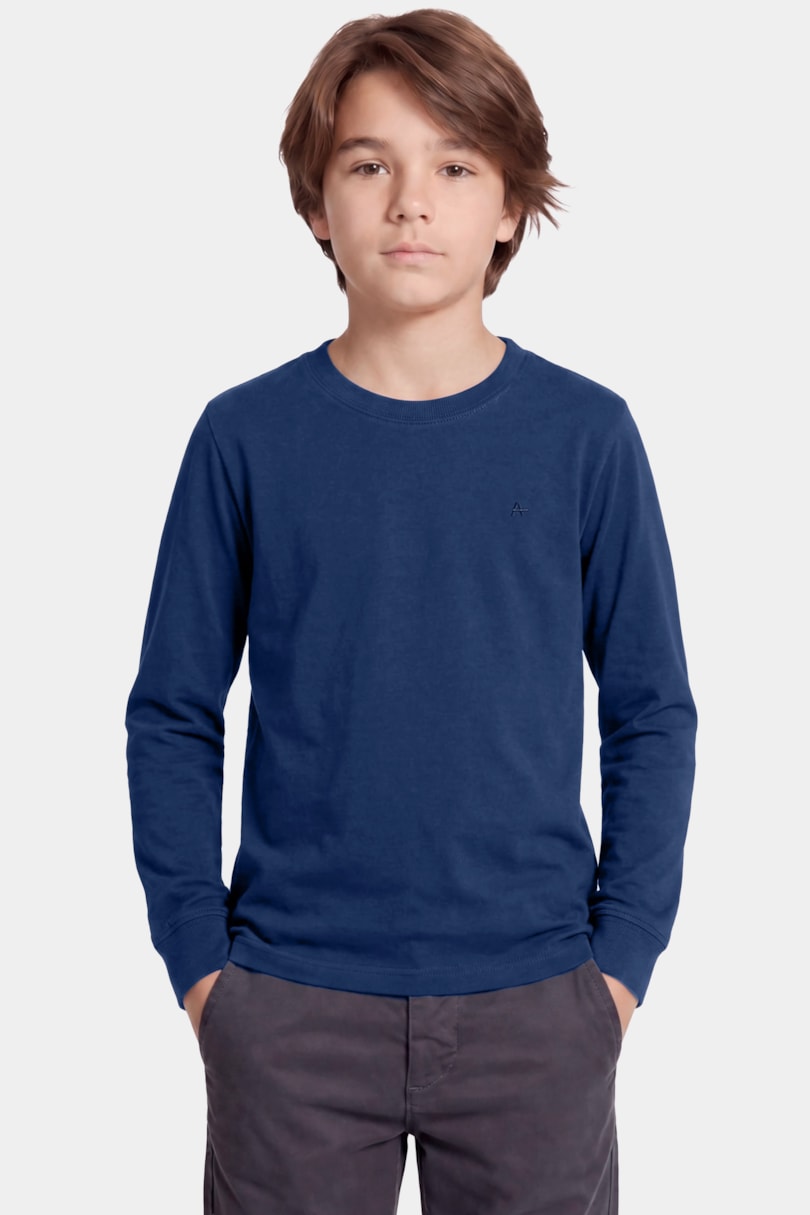 Camiseta Manga Longa Infantil Básica Navy