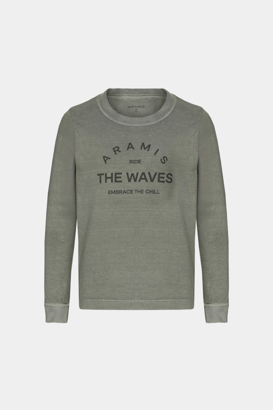 Camiseta Manga Longa Infantil Estampa Ride The Waves Militar 117 — foto 3 de 3