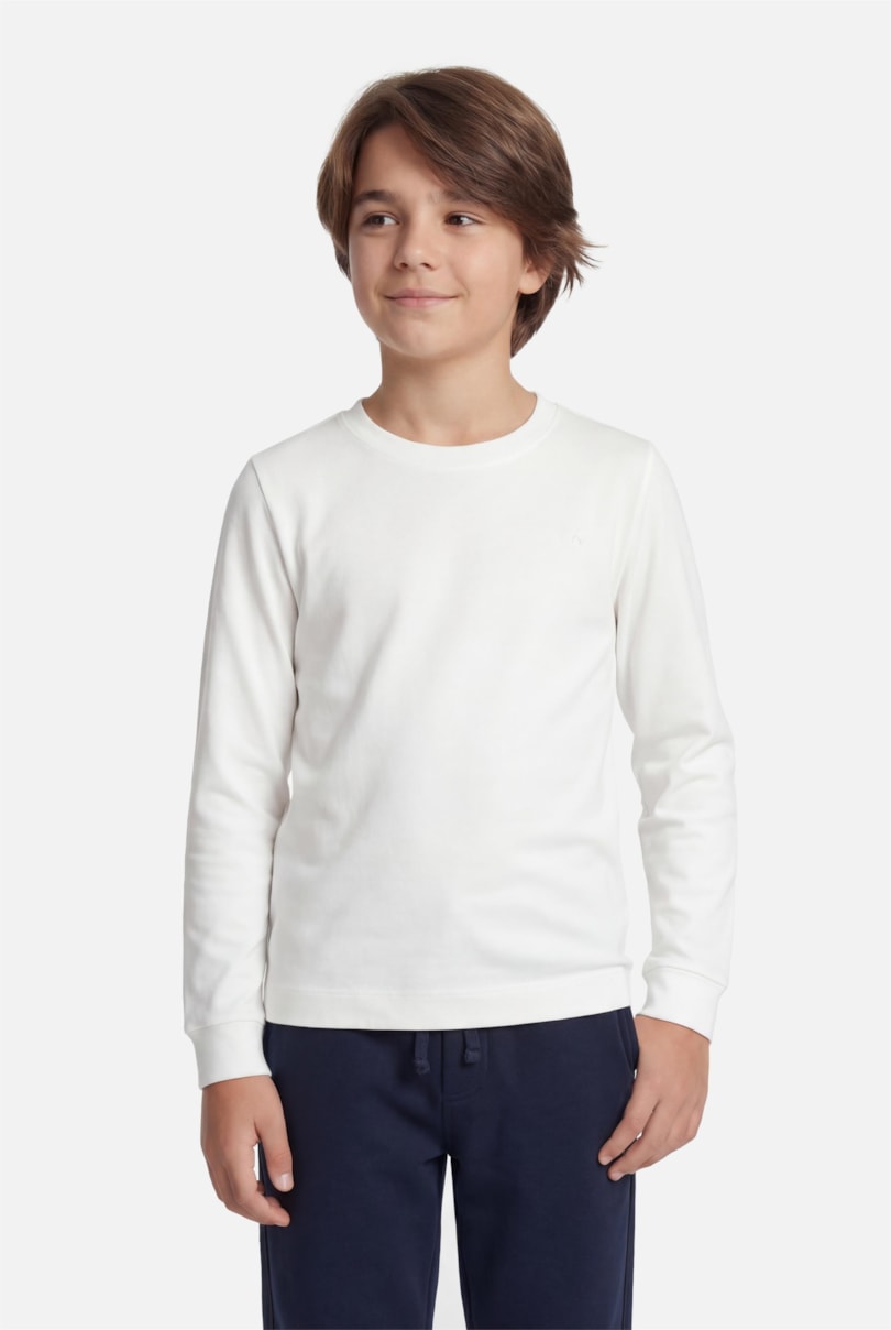 Camiseta Manga Longa Infantil Malha Danubio Off White
