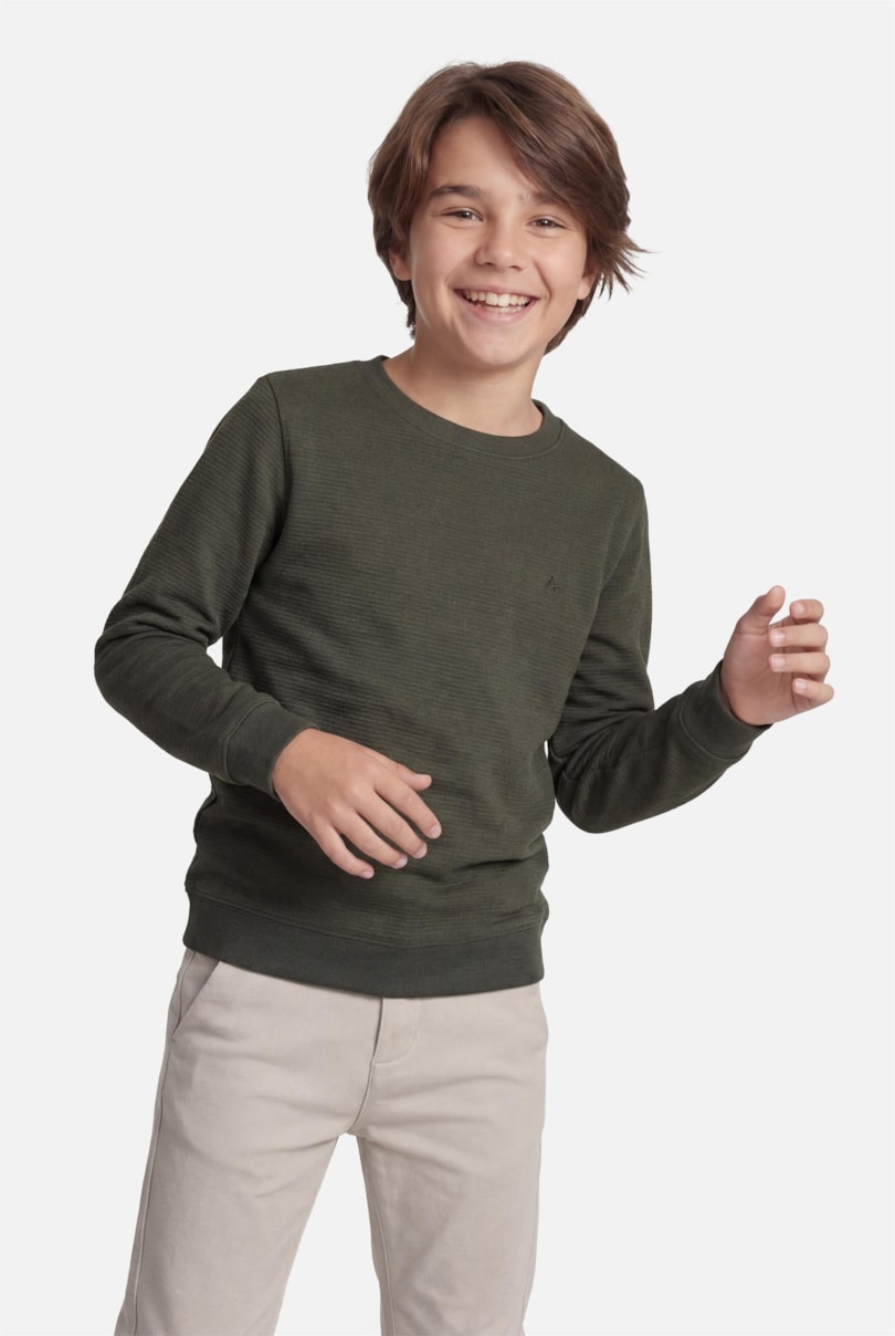 Camiseta Manga Longa Infantil Malha Danubio Verde Floresta 115