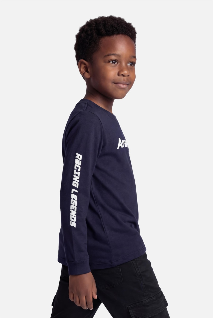 Camiseta Manga Longa Infantil Race Navy — foto 1 de 7