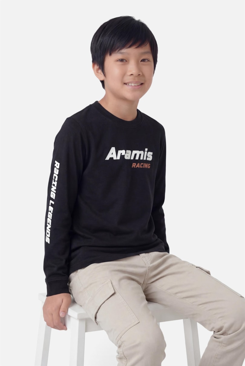 Camiseta Manga Longa Infantil Race Preto