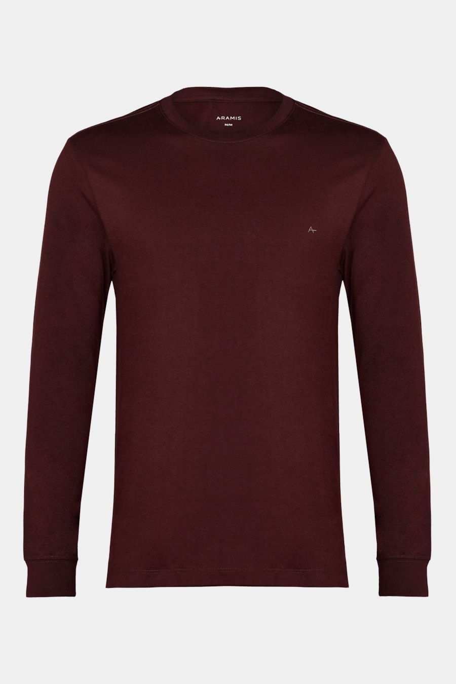 Camiseta Manga Longa Malha Básica Bordeaux Intenso