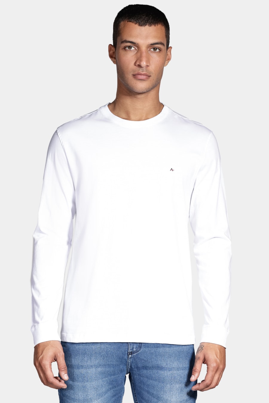 Camiseta Manga Longa Malha Básica Branco — foto 1 de 4