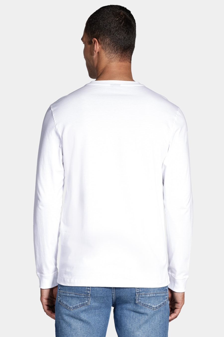 Camiseta Manga Longa Malha Básica Branco — foto 4 de 4