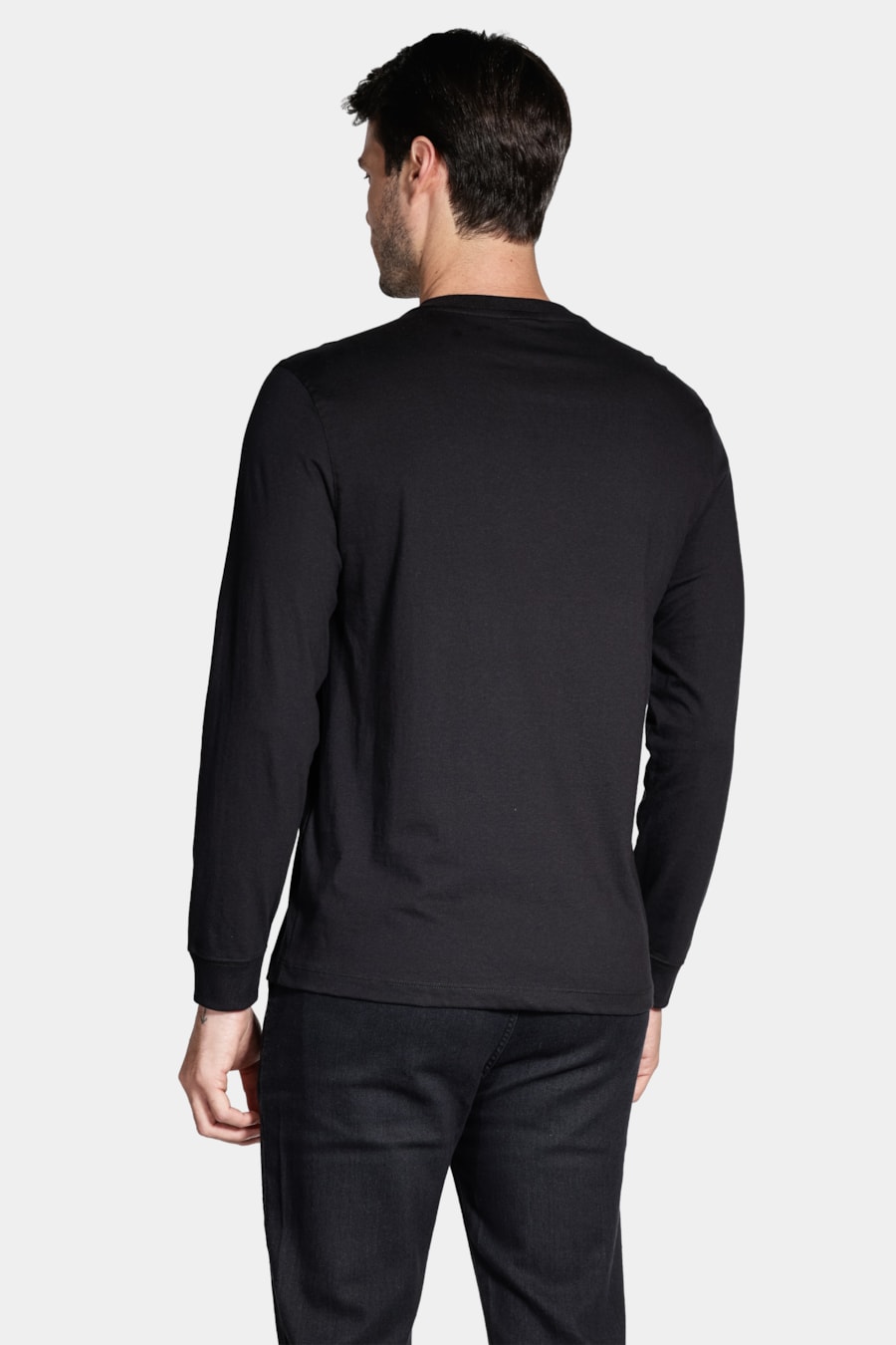Camiseta Manga Longa Malha Básica Preto — foto 4 de 5