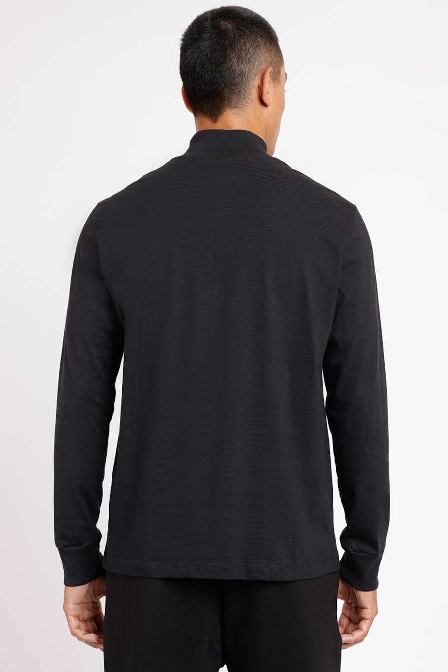 Camiseta Manga Longa Malha Gola Alta Preto — foto 2 de 2