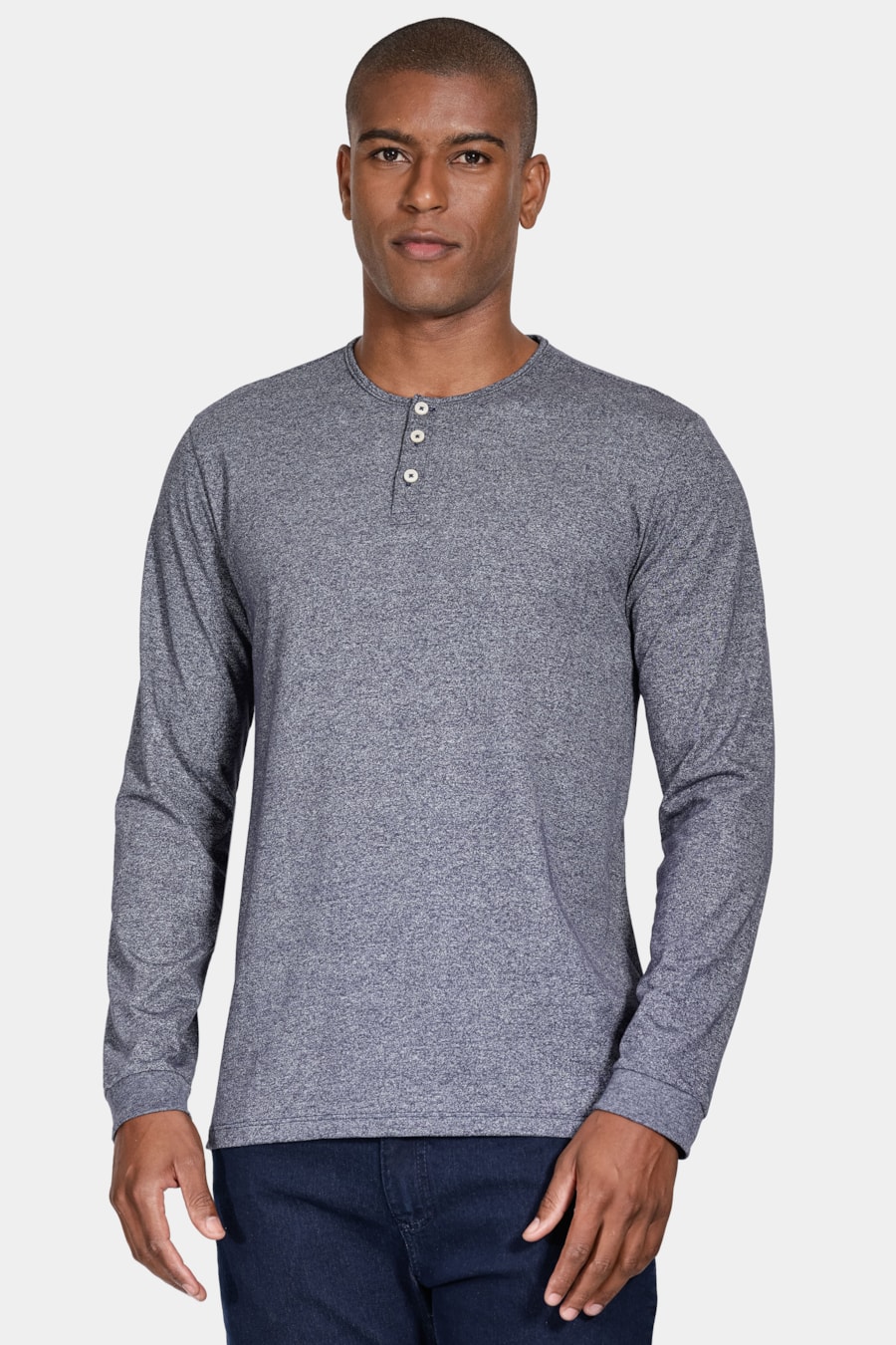 Camiseta Manga Longa Moline Portuguesa Azul Marinho — foto 1 de 5