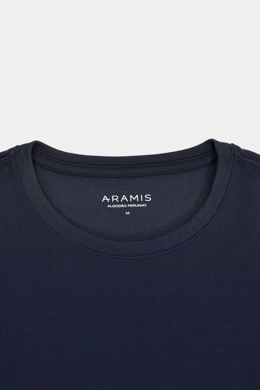 Camiseta Manga Longa Piquet Peruano Marinho — foto 6 de 6
