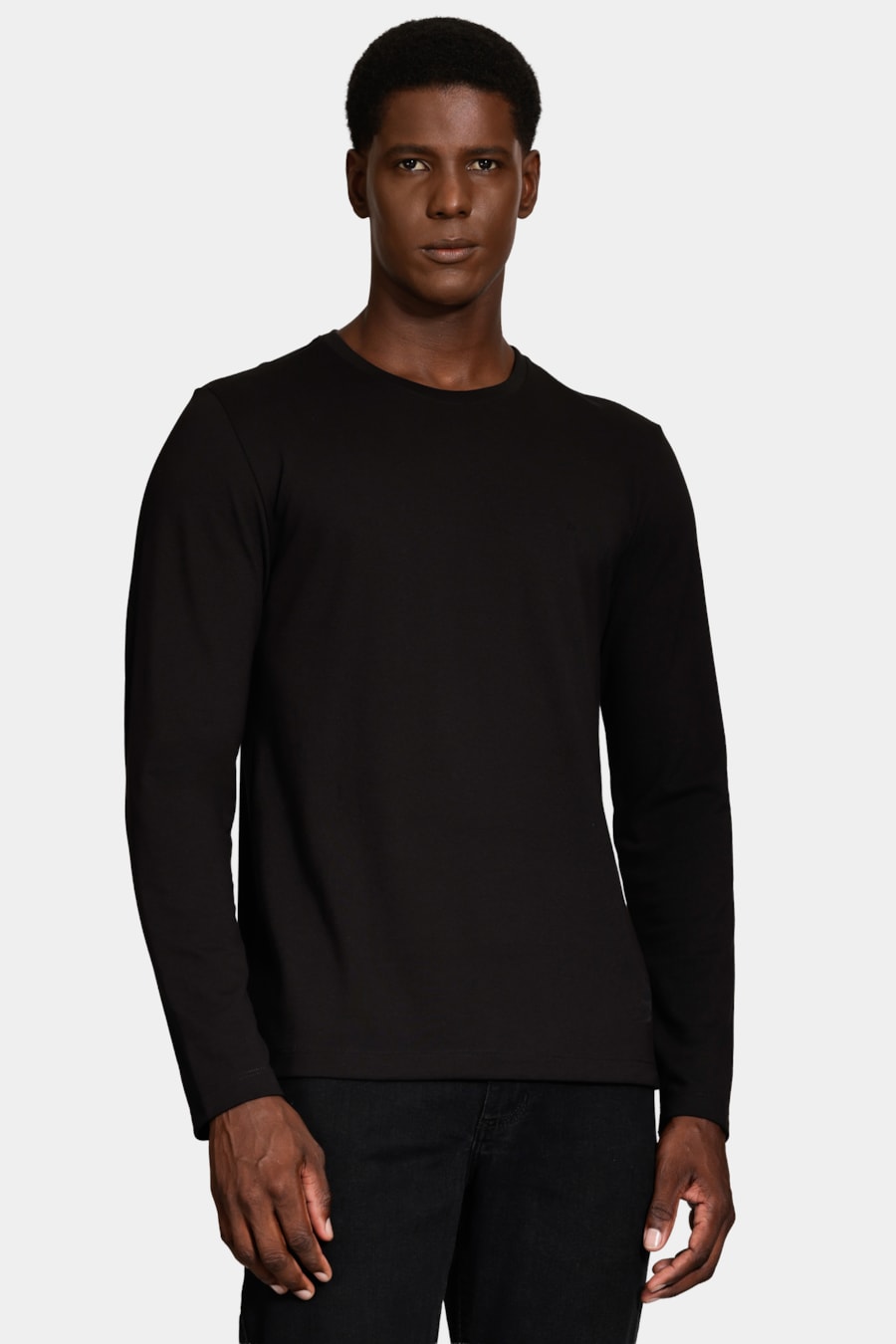 Camiseta Manga Longa Piquet Peruano Preto — foto 1 de 6