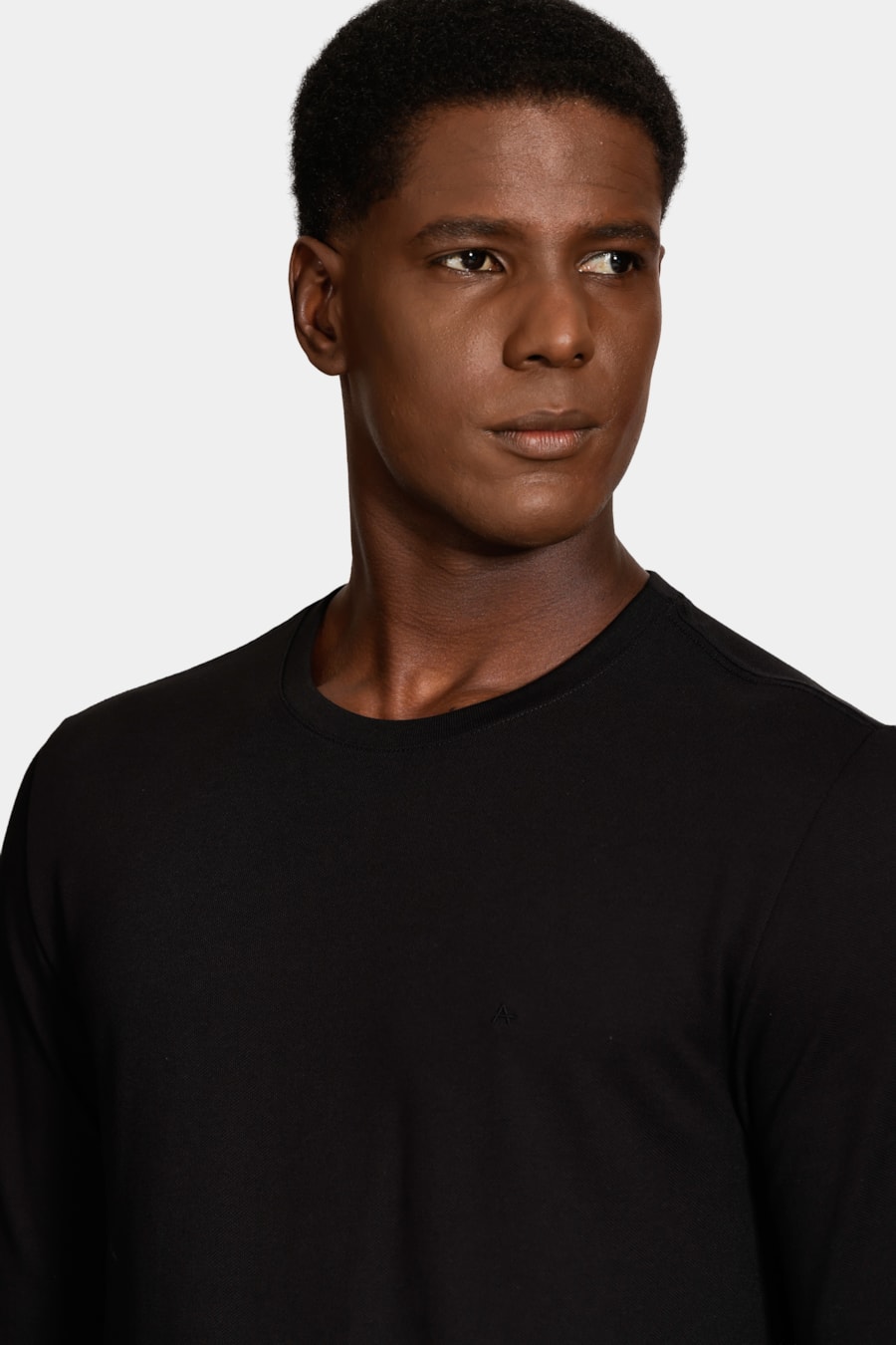 Camiseta Manga Longa Piquet Peruano Preto — foto 3 de 6