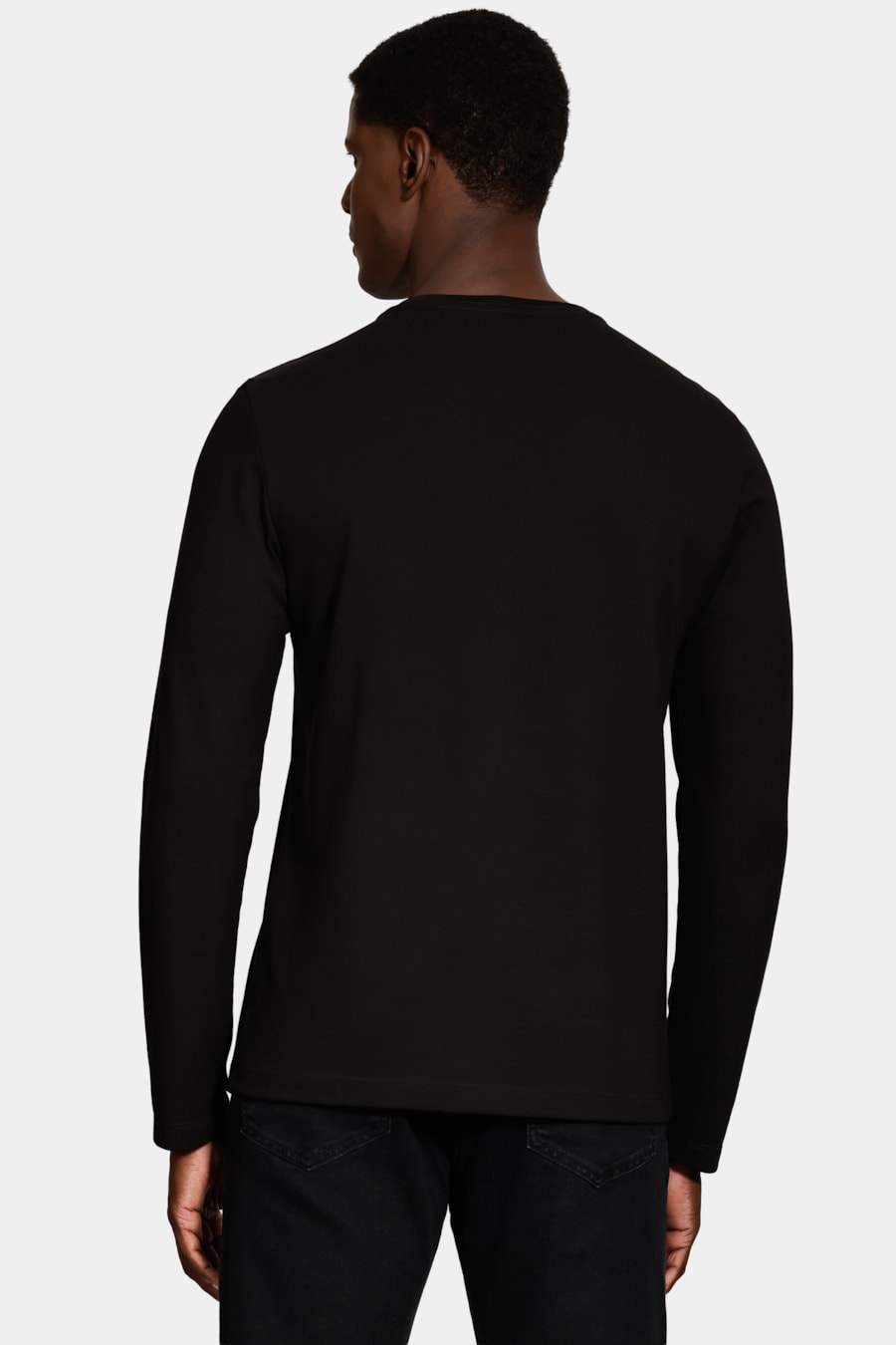 Camiseta Manga Longa Piquet Peruano Preto — foto 4 de 6