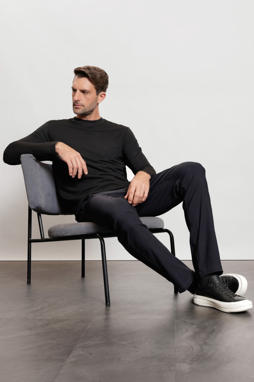 Camiseta Manga Longa Stripes Preto