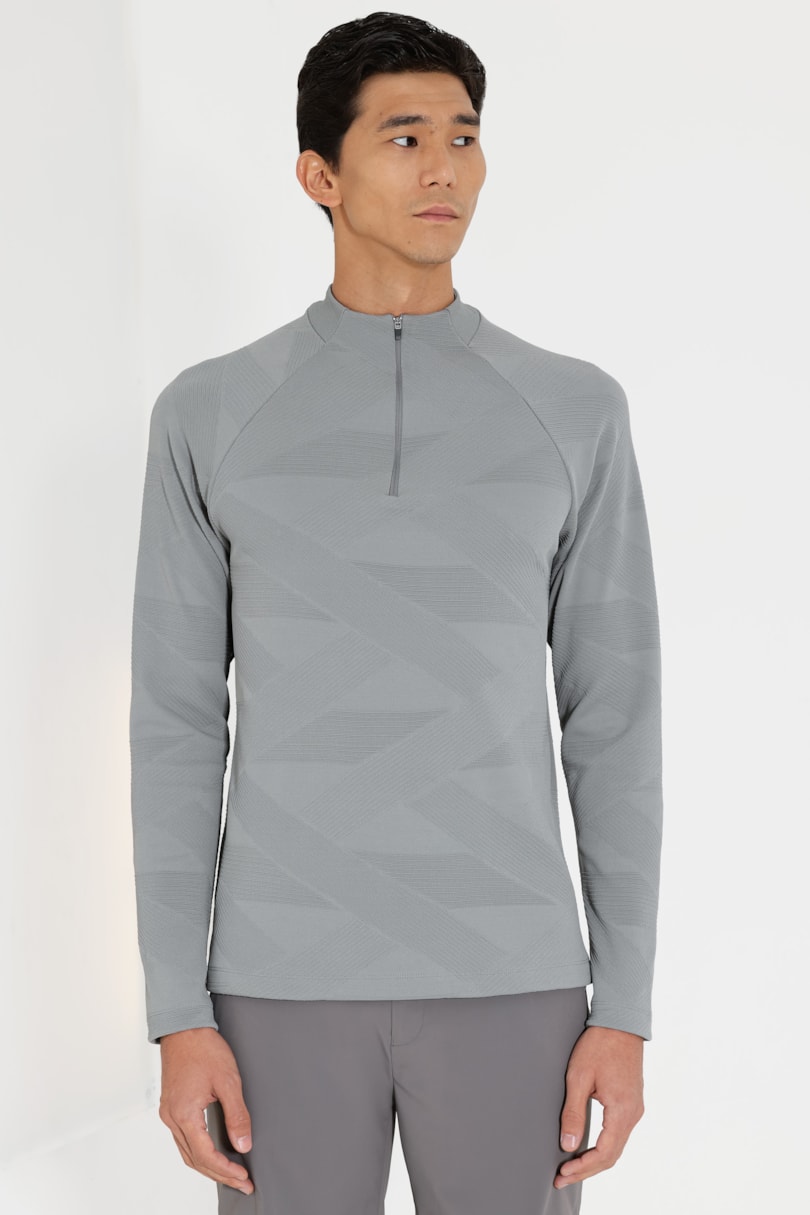Camiseta Manga Longa Tech Jacquard Cinza