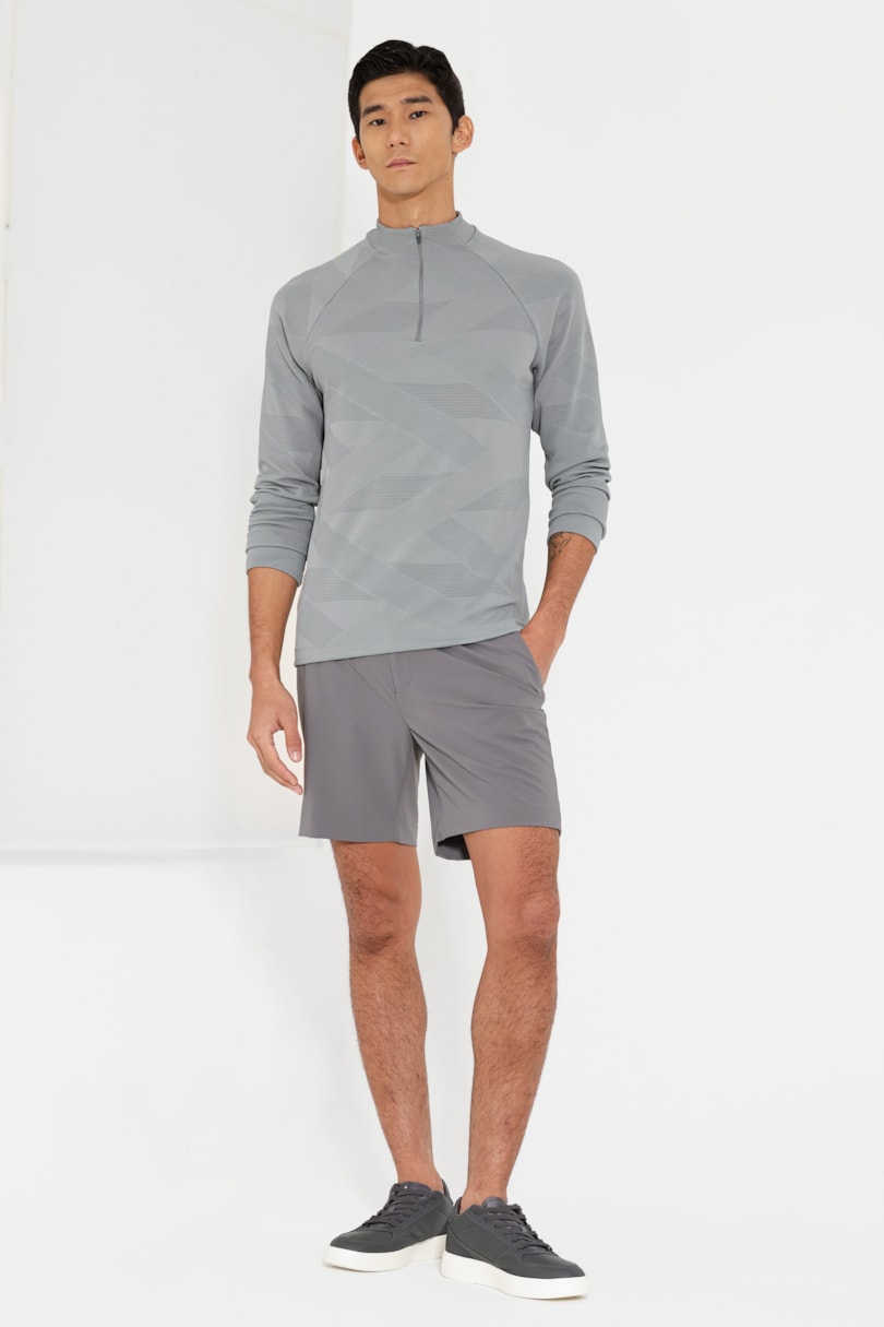 Camiseta Manga Longa Tech Jacquard Cinza