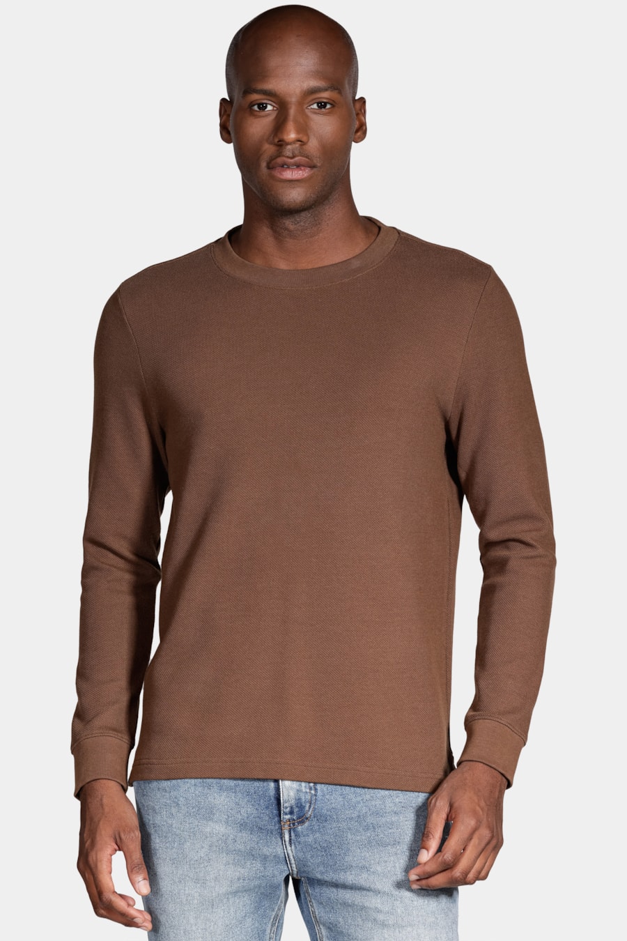 Camiseta Manga Longa Textura Marrom Café — foto 1 de 5