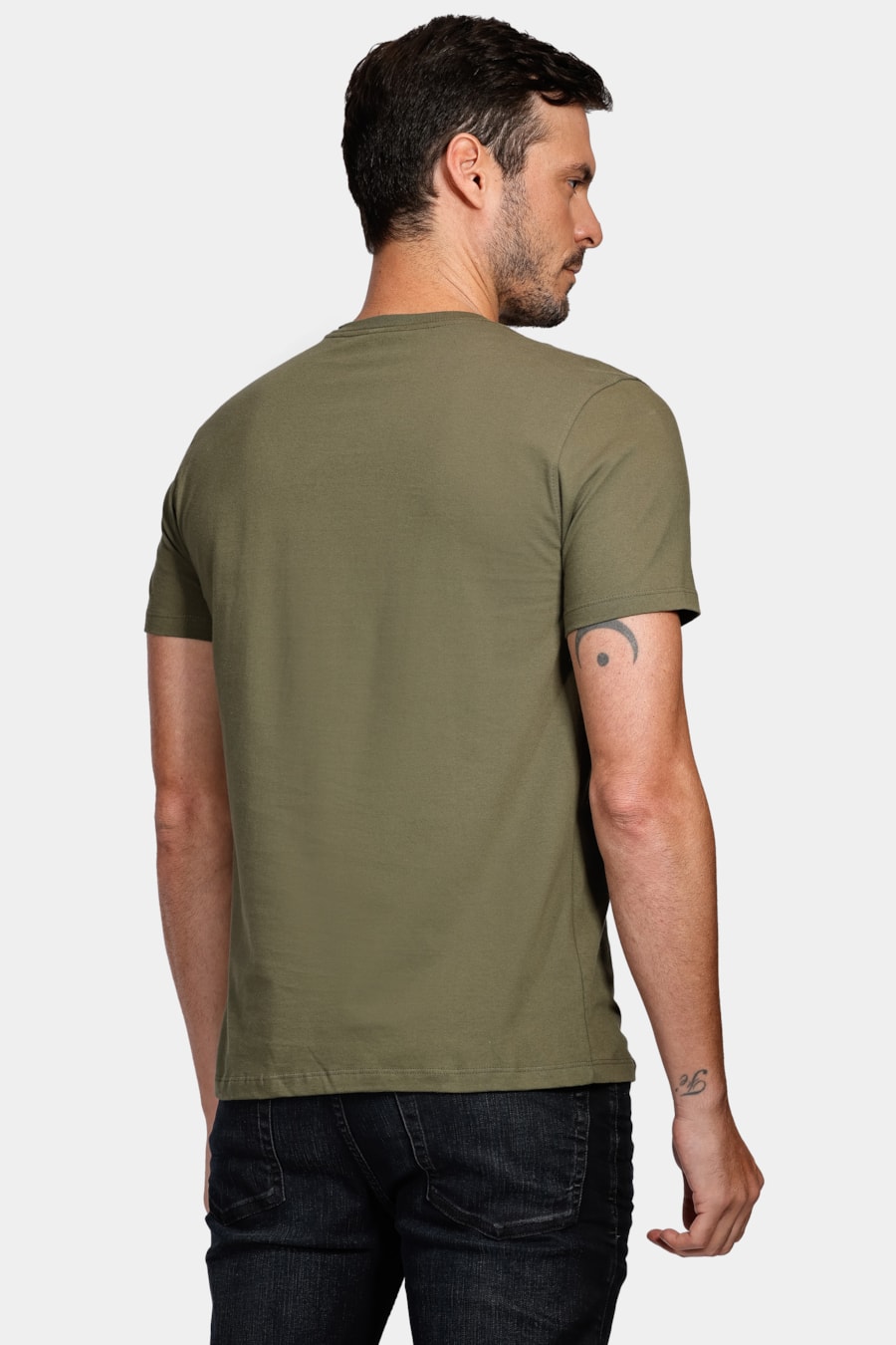 Camiseta Oceano Barcode Fotografia Verde Militar — foto 4 de 4
