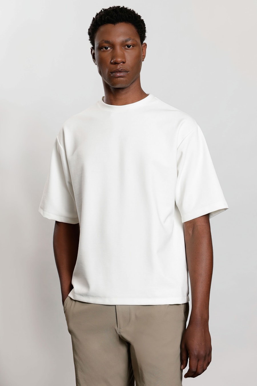 Camiseta Oversize Malha Dupla Branco Polar — foto 1 de 5
