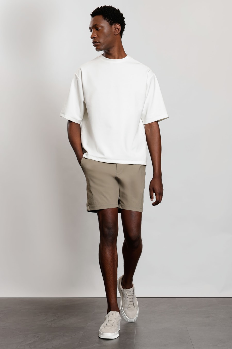 Camiseta Oversize Malha Dupla Branco Polar — foto 2 de 5