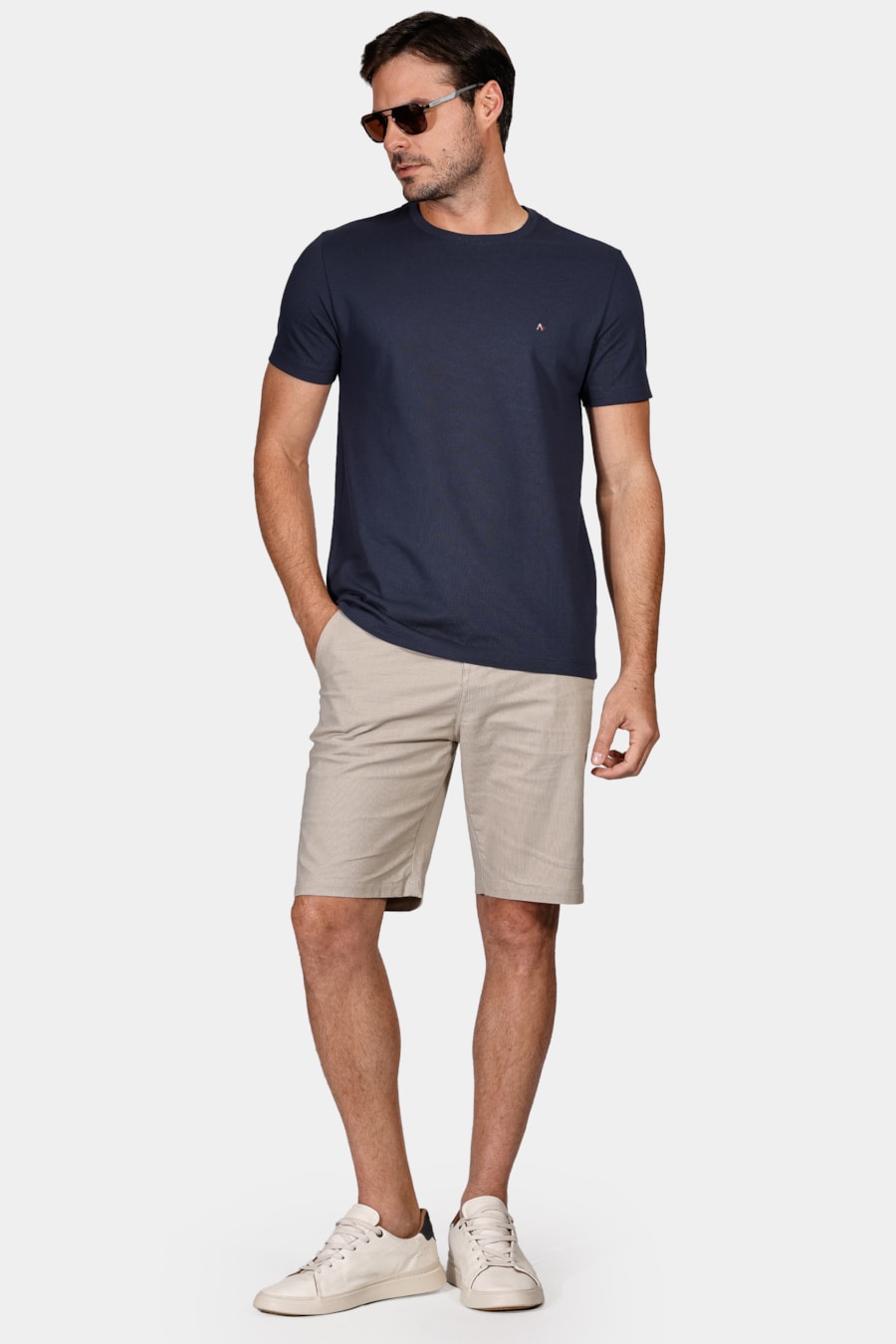 Camiseta Piquet Peruano Marinho — foto 2 de 4
