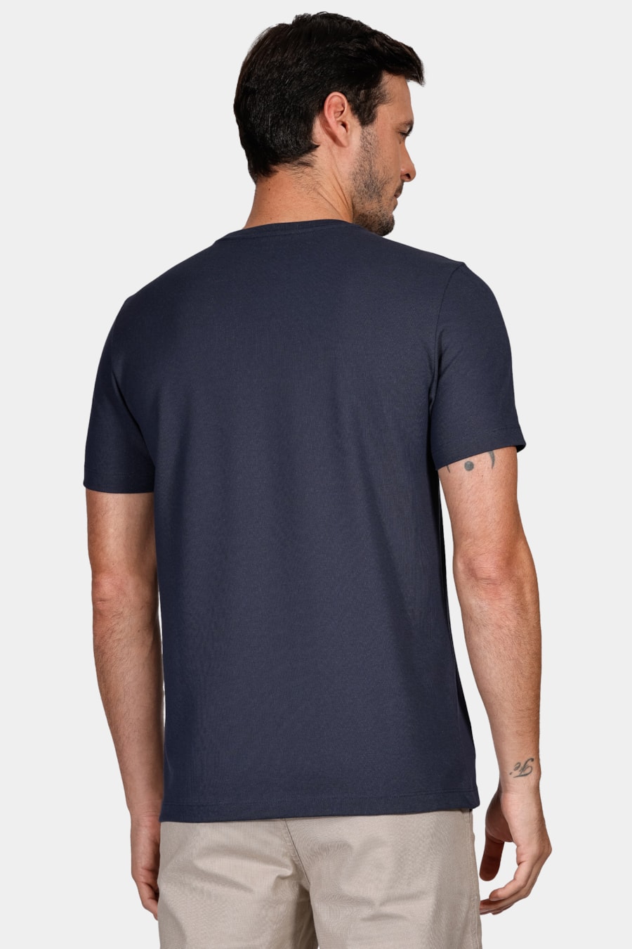 Camiseta Piquet Peruano Marinho — foto 4 de 4