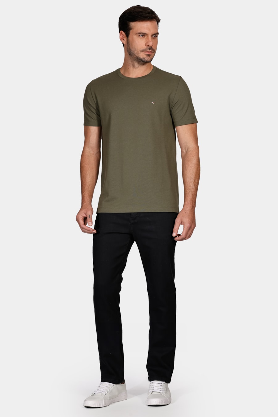 Camiseta Piquet Peruano Verde Militar — foto 2 de 4