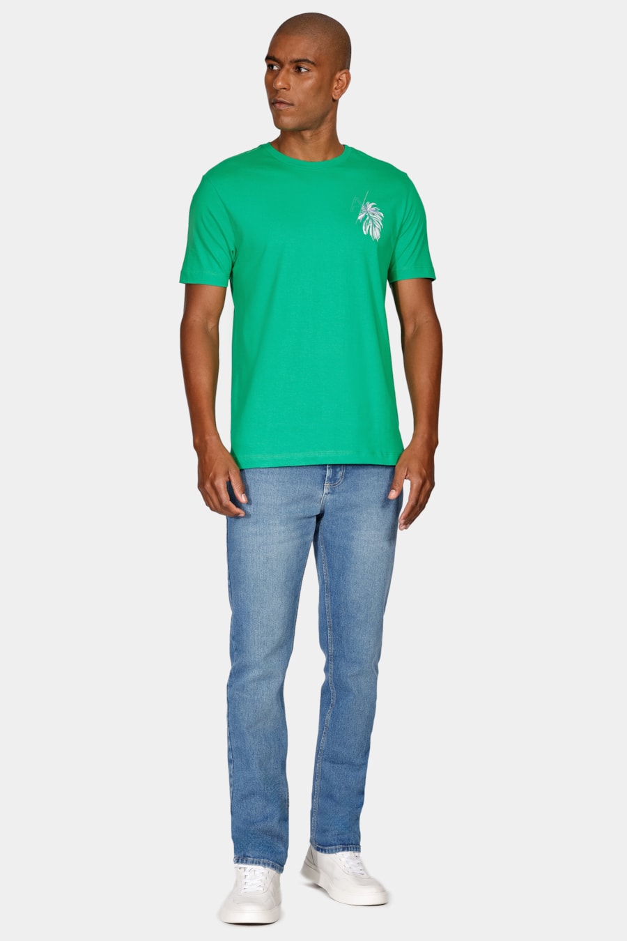 Camiseta Regular Com Estampa Monstera Cacto — foto 2 de 4