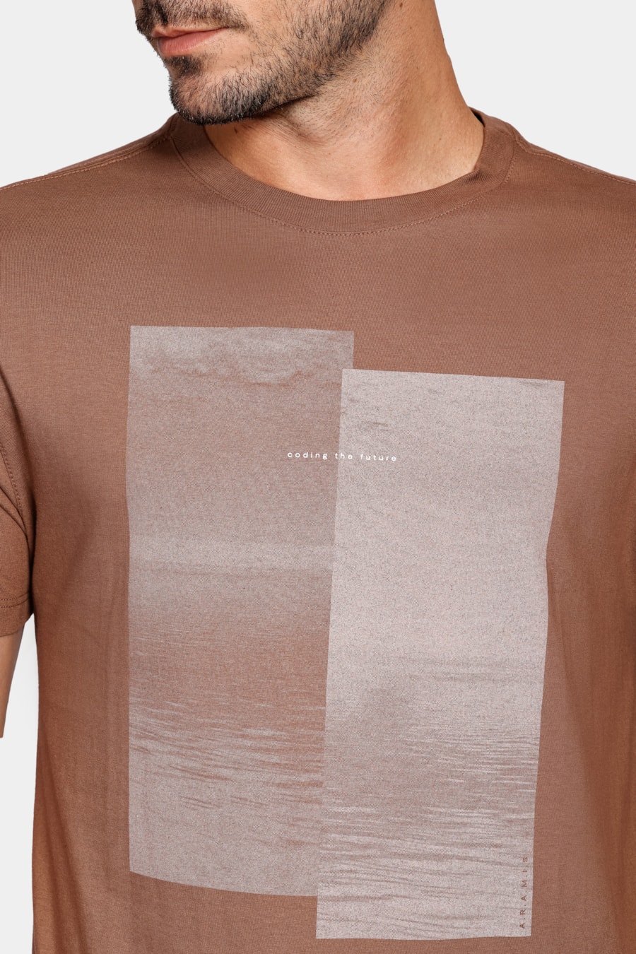 Camiseta Regular Fotografia Marrom Cacau — foto 3 de 4