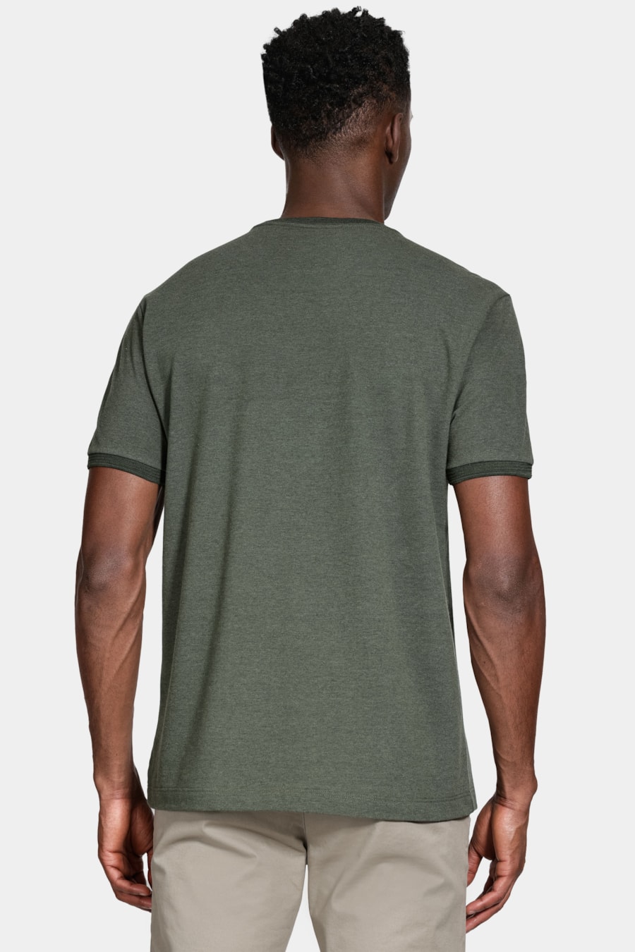 Camiseta Regular Manga Curta Verde Militar — foto 4 de 5