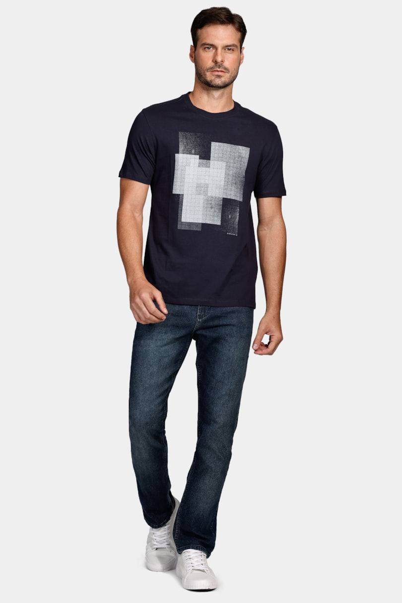 Camiseta Retângulos Fade Marinho