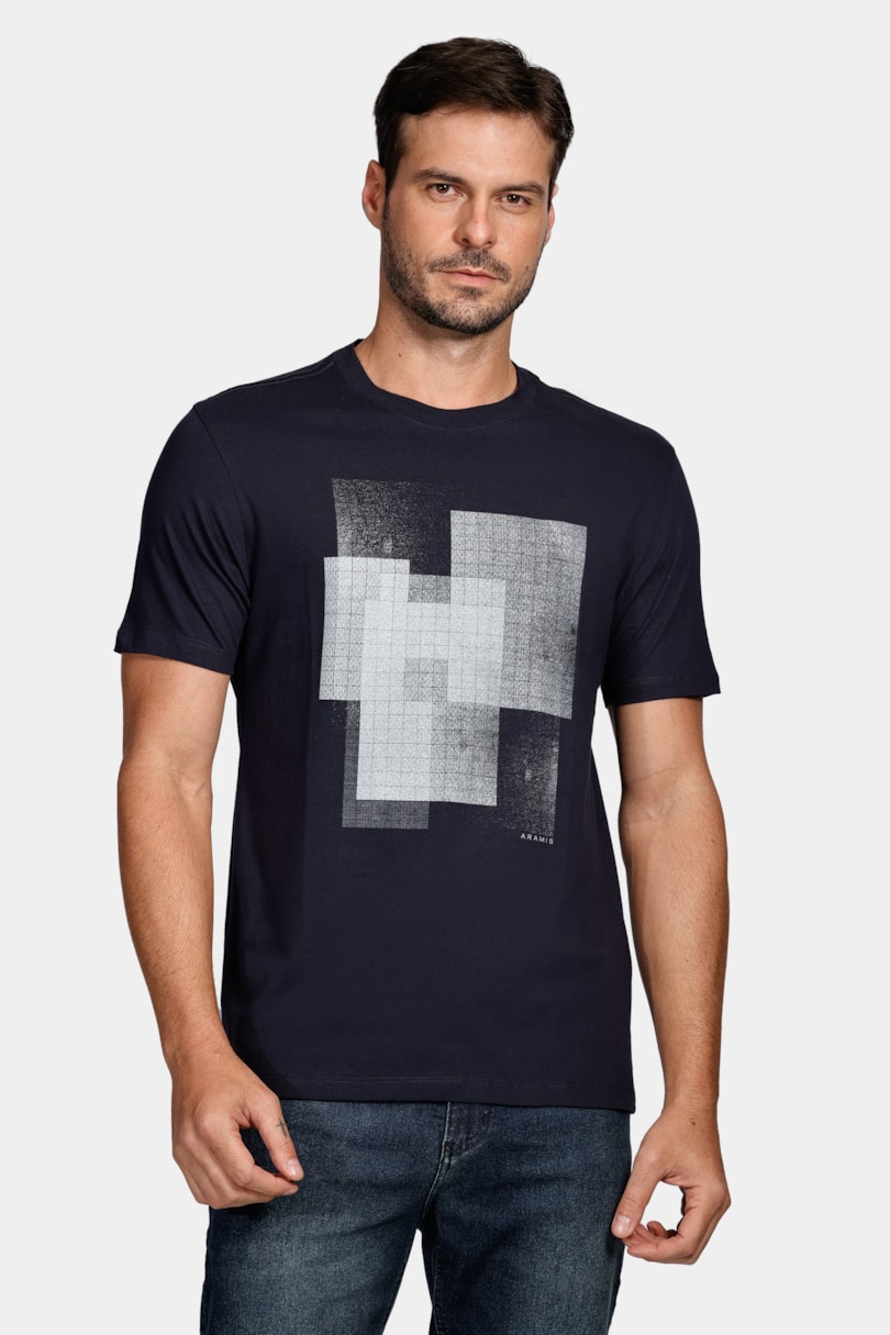 Camiseta Retângulos Fade Marinho