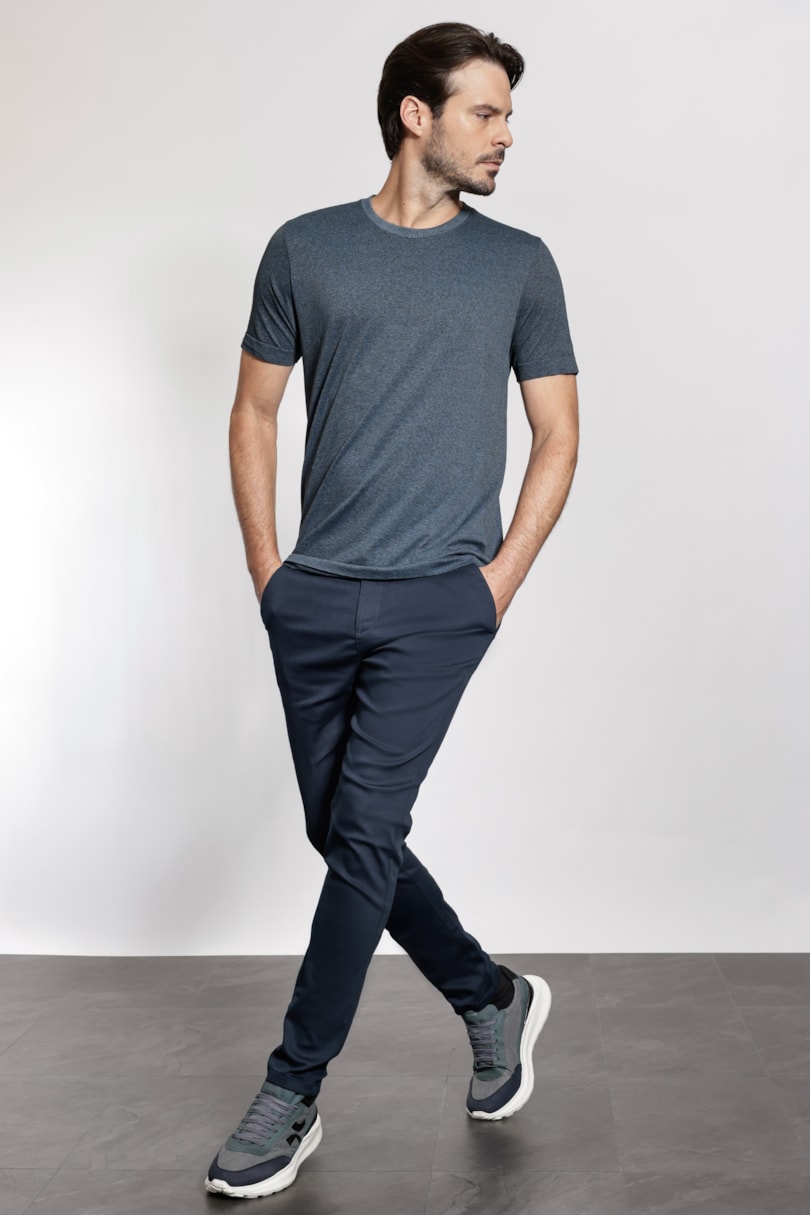 Camiseta Seamless Jacquard Azul Medio