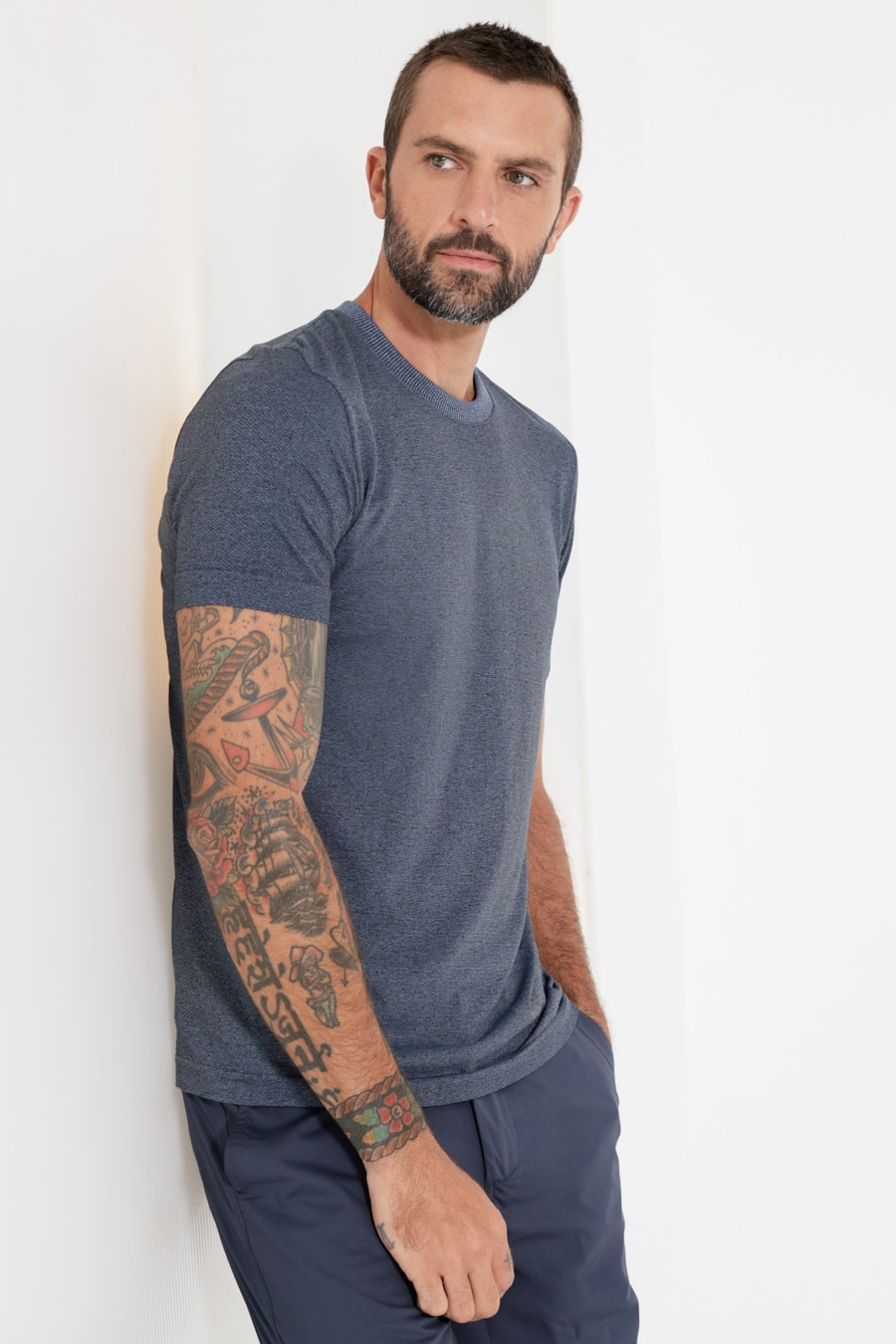 Camiseta Seamless Jacquard Azul Royal — foto 1 de 5