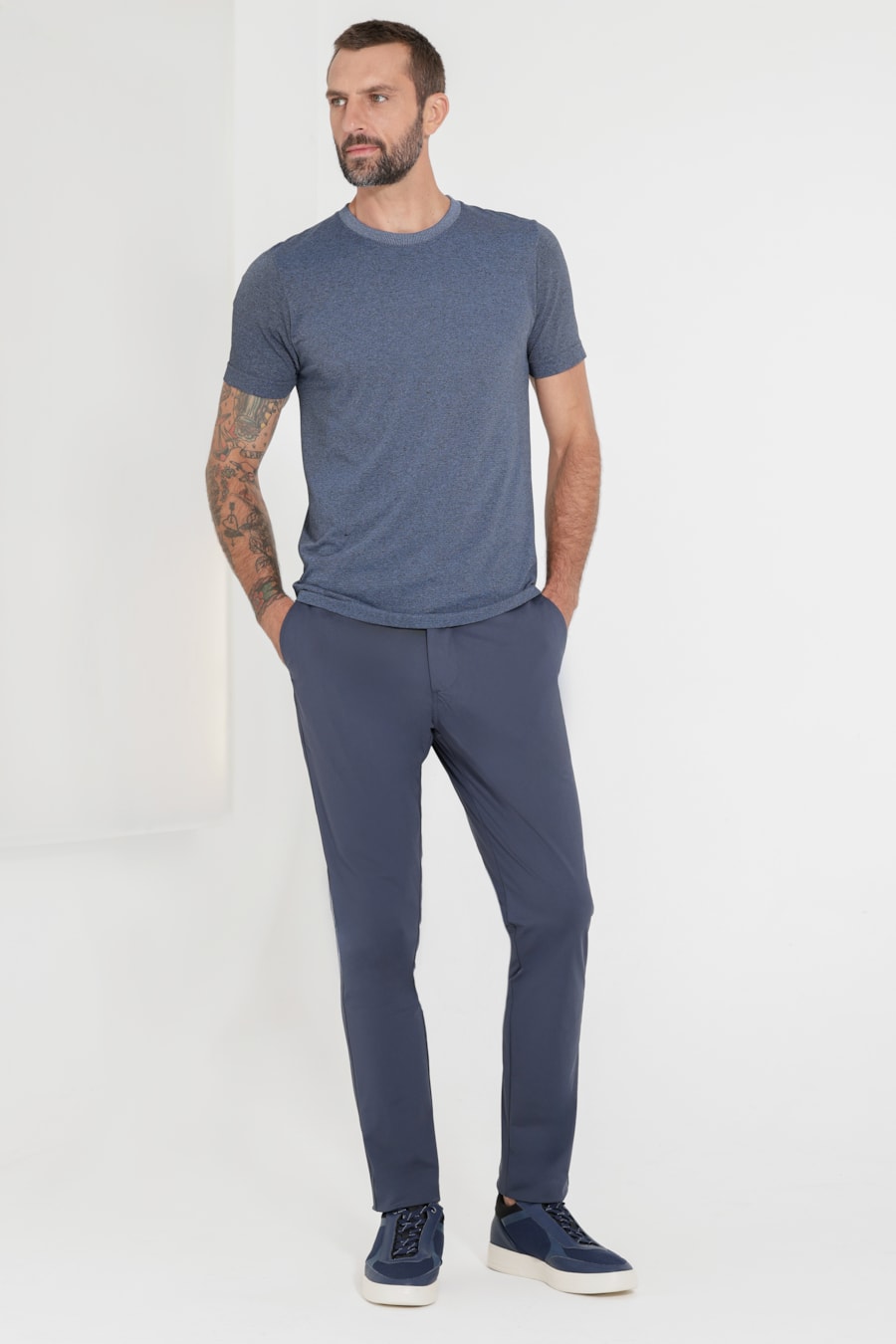 Camiseta Seamless Jacquard Azul Royal — foto 2 de 5