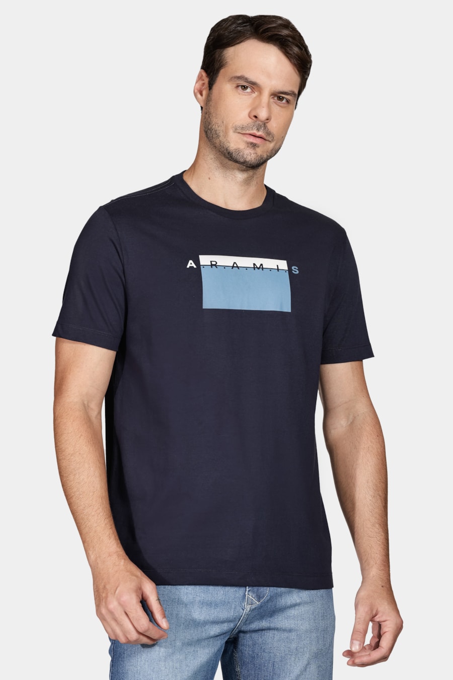 Camiseta Silk Quadrado Marinho — foto 1 de 5