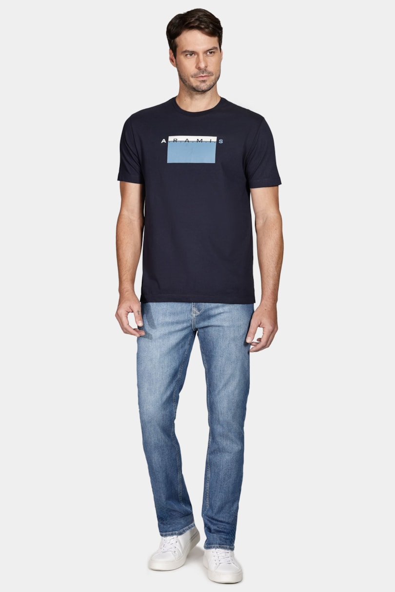 Camiseta Silk Quadrado Marinho