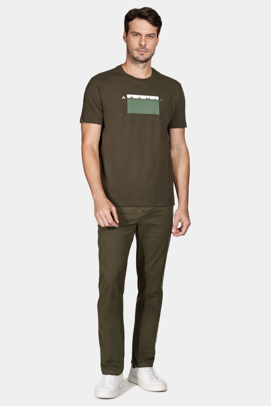 Camiseta Silk Quadrado Verde Militar — foto 2 de 5