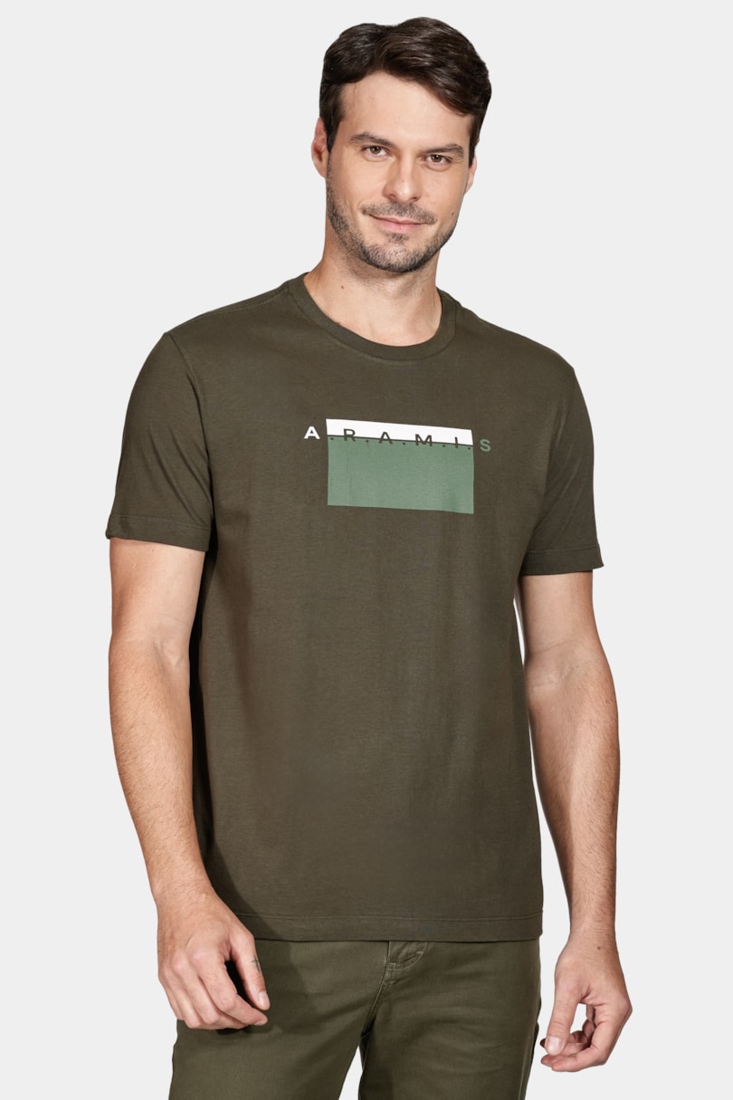 Camiseta Silk Quadrado Verde Militar