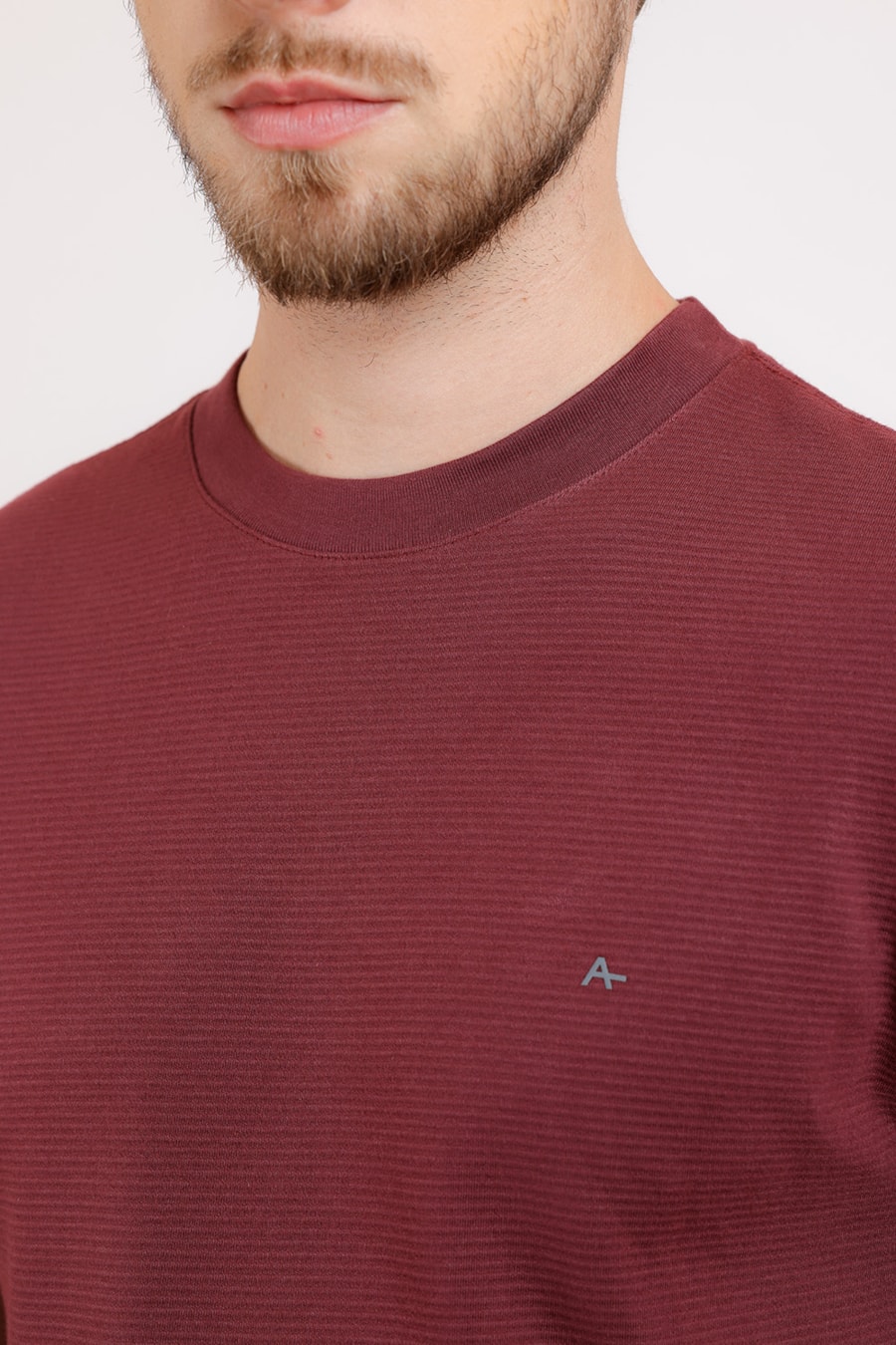 Camiseta Suedine Canelado Liso Aramis Burgundy — foto 1 de 2