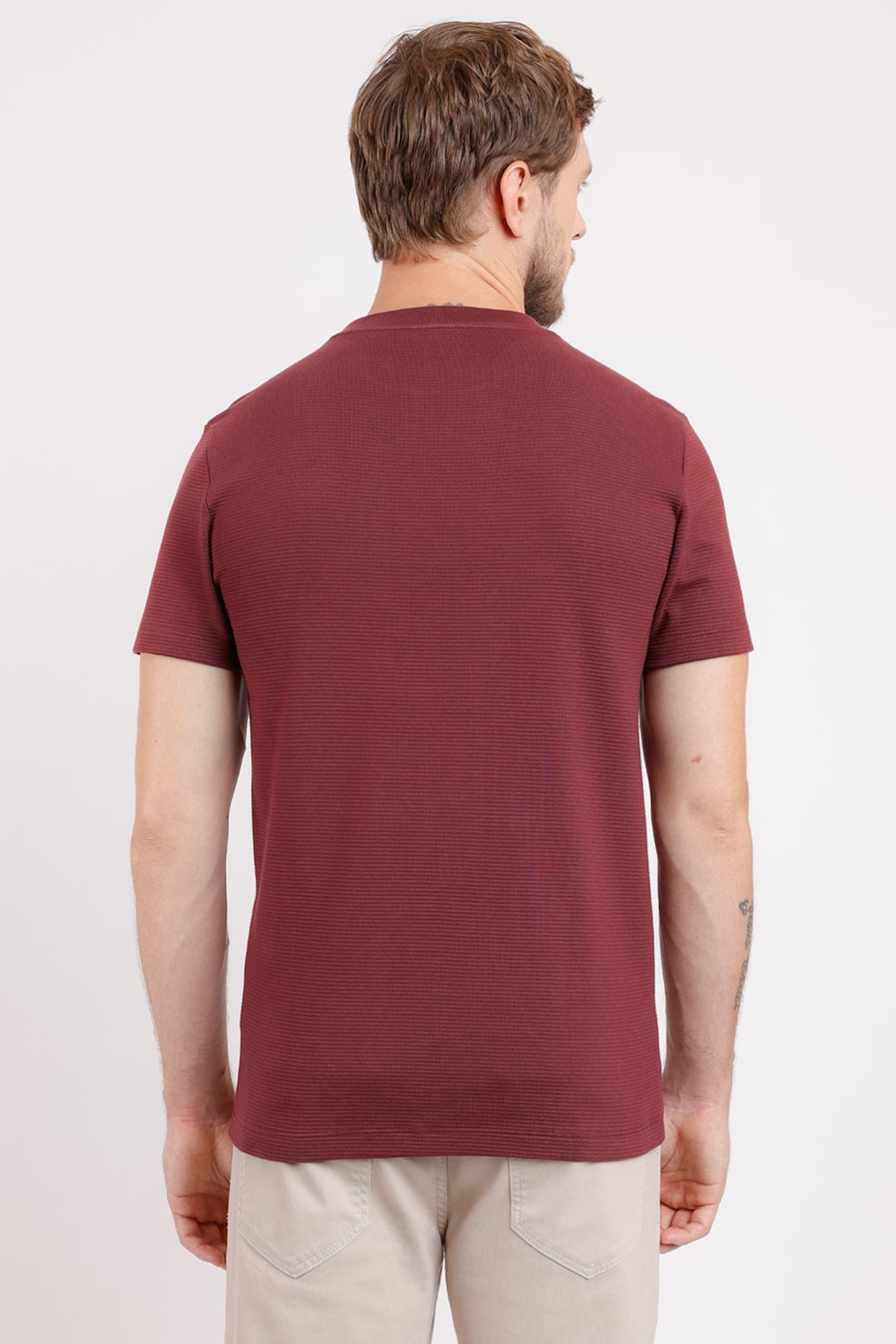 Camiseta Suedine Canelado Liso Aramis Burgundy — foto 2 de 2