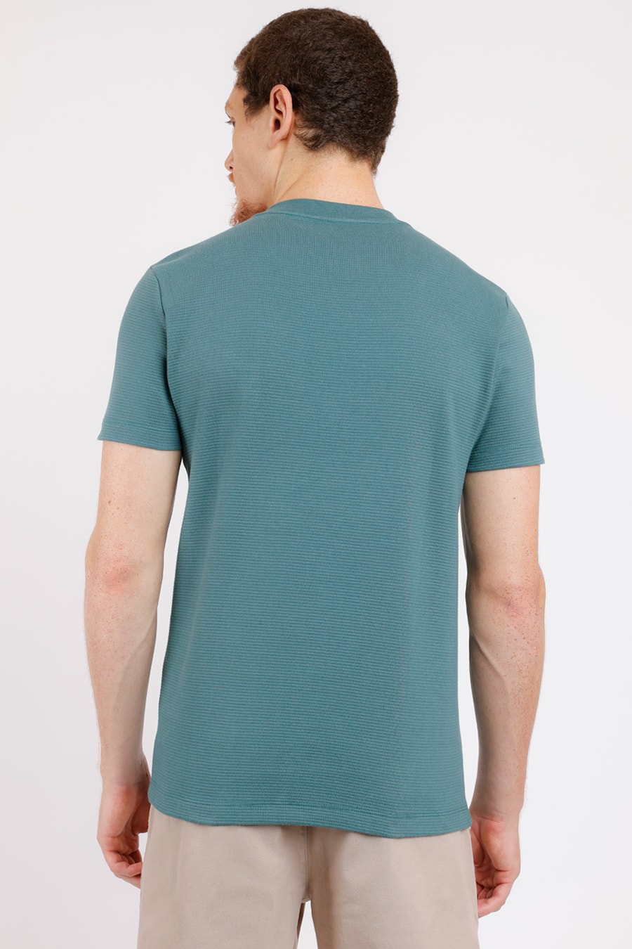 Camiseta Suedine Canelado Liso Aramis Verde Esmeralda — foto 2 de 2