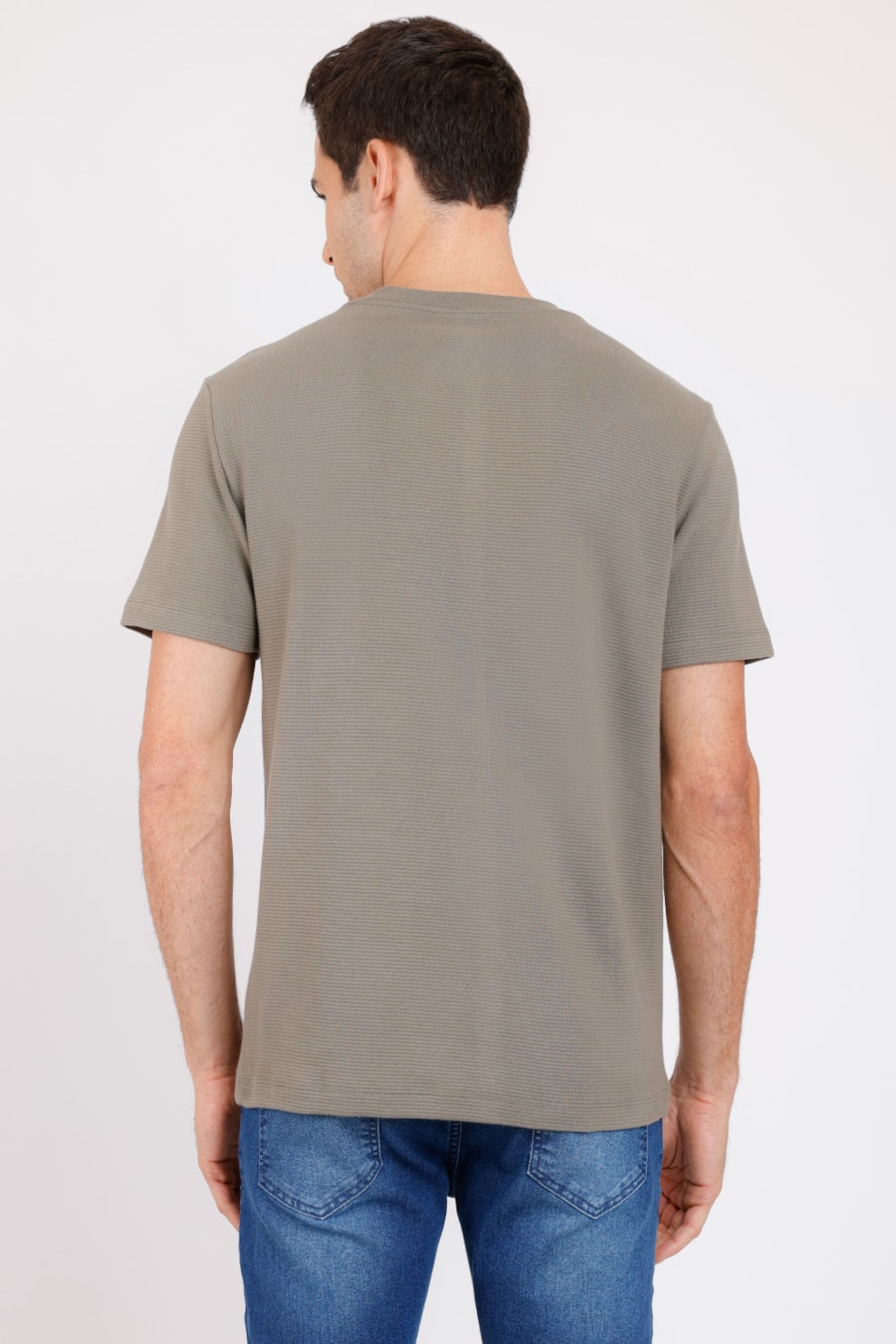 Camiseta Suedine Canelado Liso Aramis Verde Militar — foto 4 de 4