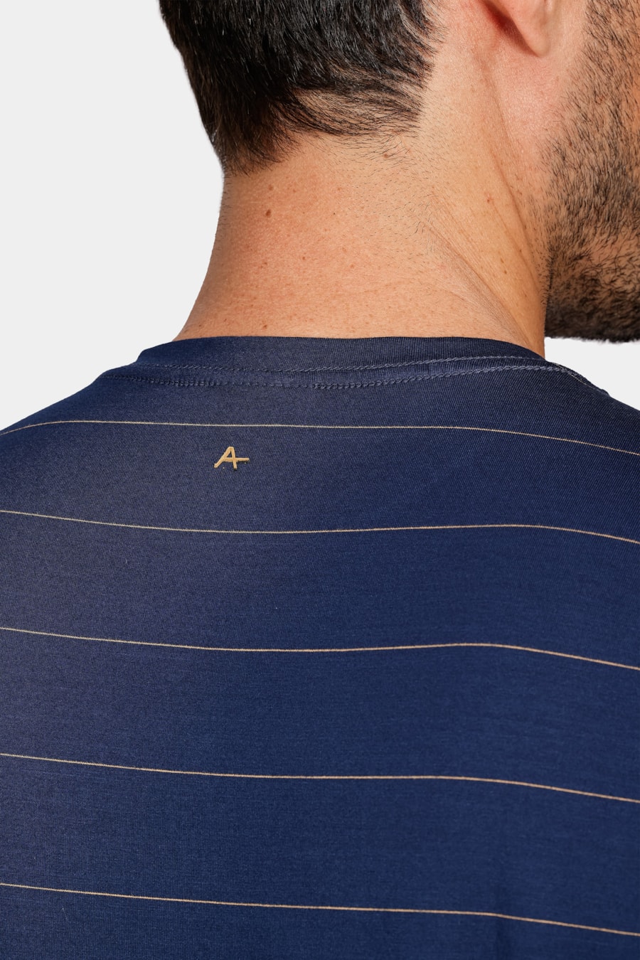 Camiseta Viscolycra Listra Fina Marinho — foto 4 de 5