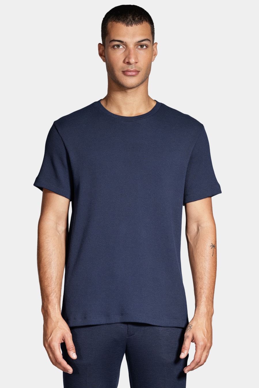 Camiseta Wafle Azul Marinho — foto 1 de 4