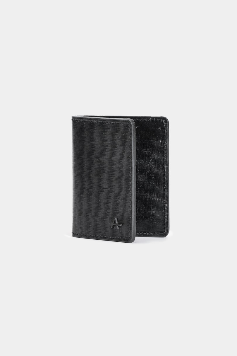 Carteira Couro Slim Saffiano Preto