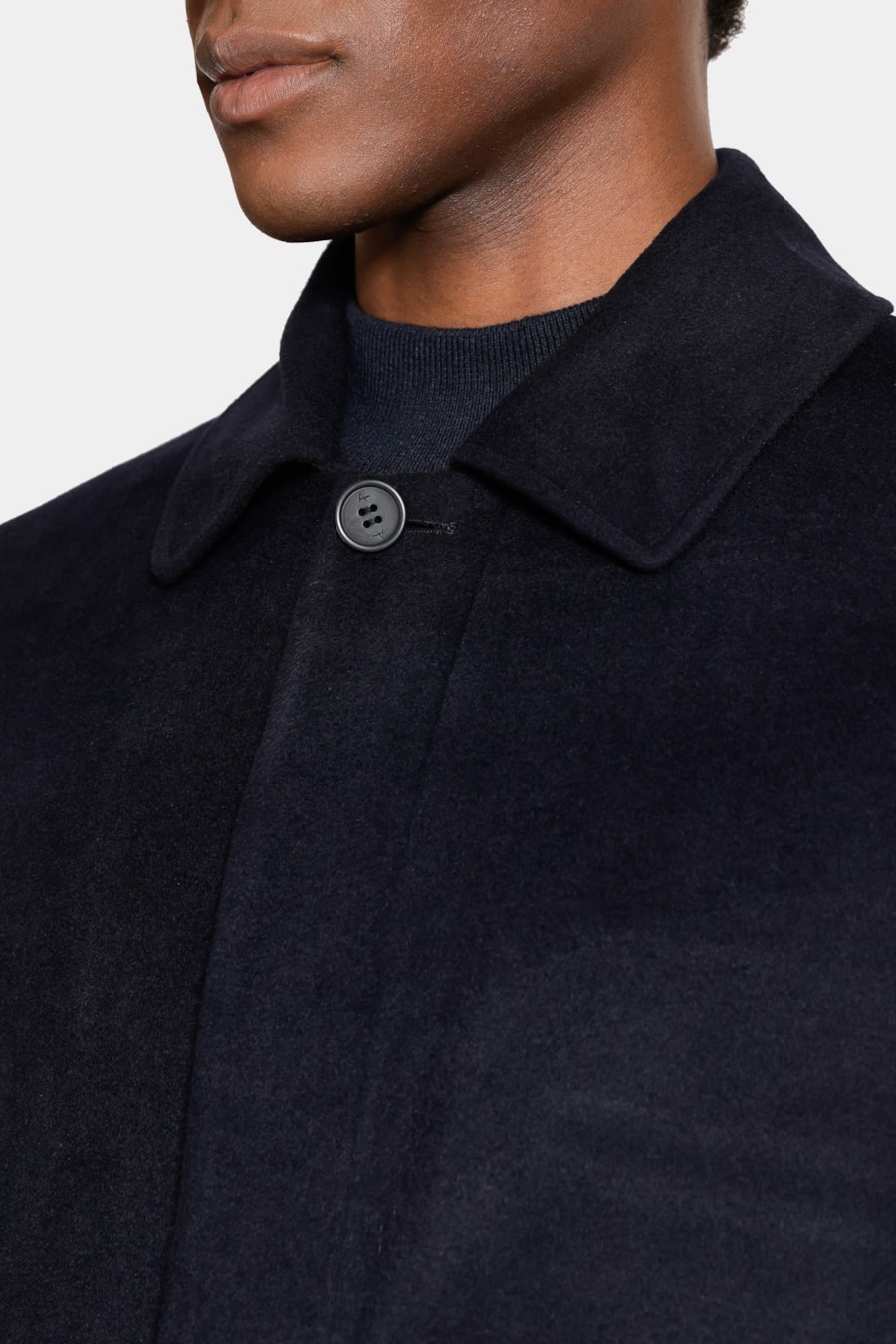Casaco Trench Coat Blend Lã Marinho — foto 3 de 7