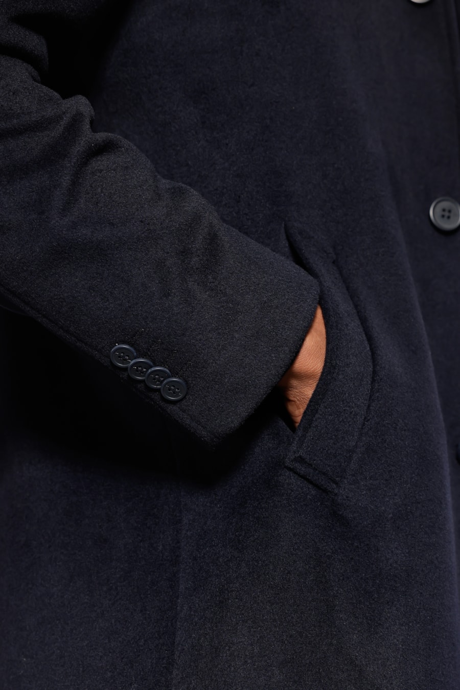 Casaco Trench Coat Blend Lã Marinho — foto 5 de 7